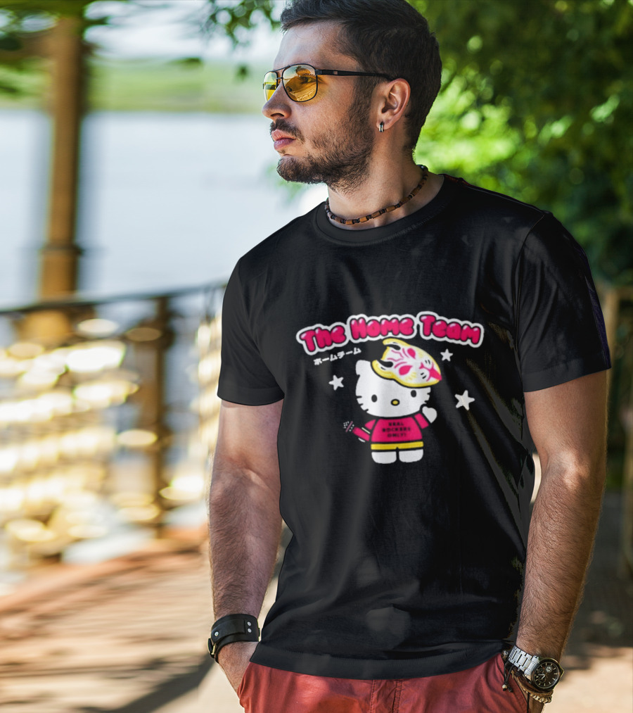 The Home Team Hello Kitty With Oni Mask And Stars T-Shirt