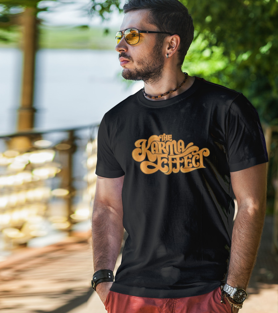 The Karma Effect Rustic Orange Curvy Script T-Shirt