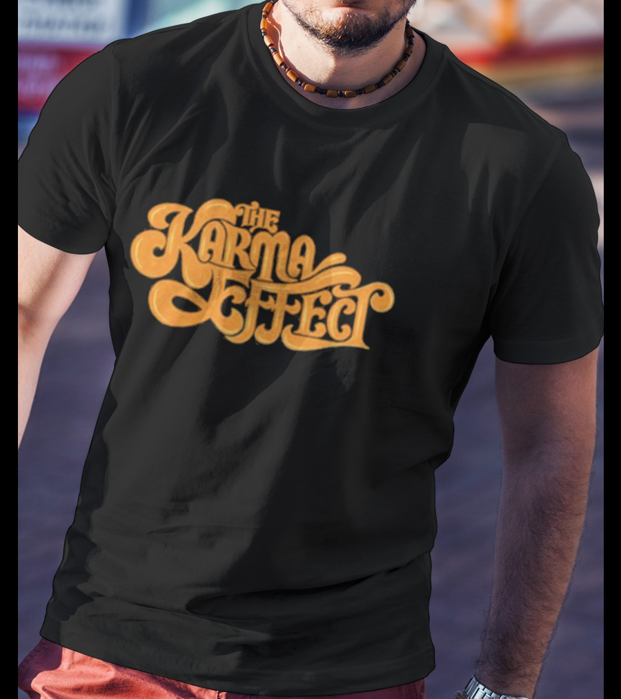 The Karma Effect Rustic Orange Curvy Script T-Shirt