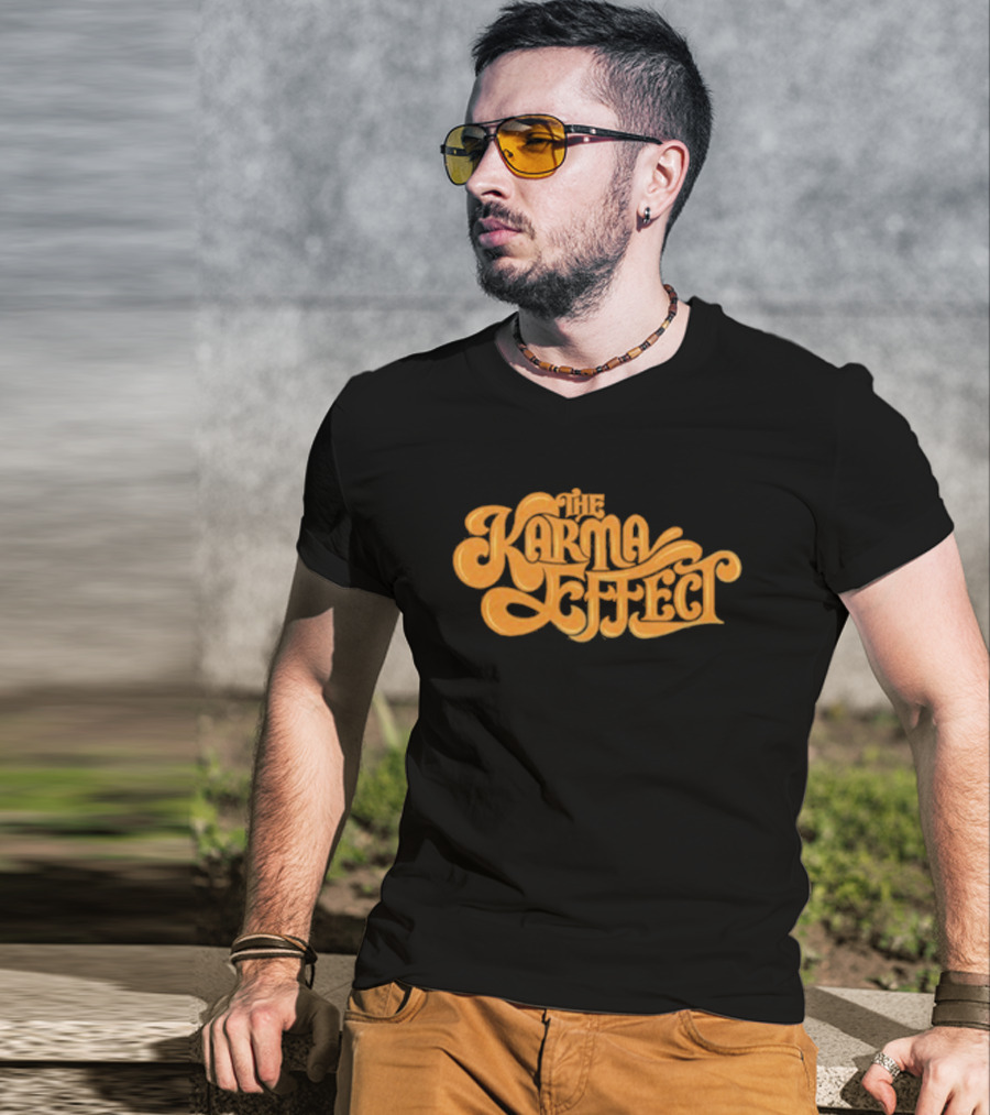 The Karma Effect Rustic Orange Curvy Script T-Shirt