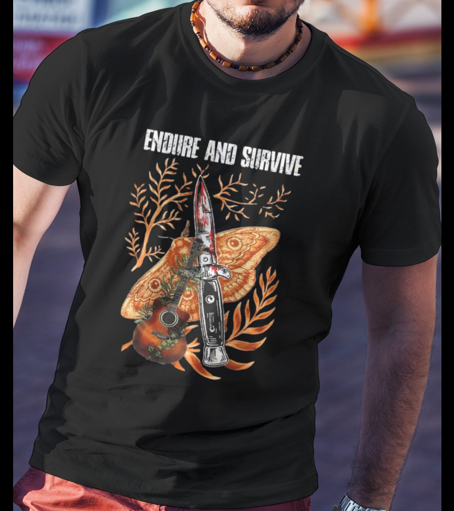 The Last Of Us Endure And Survive Moth Knife And Guitar T-Shirt