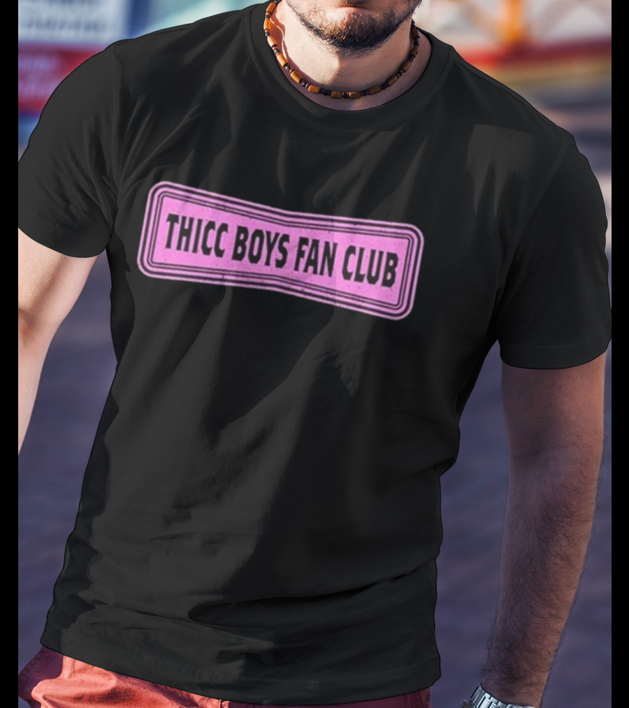 THICC BOYS FAN CLUB Pink Patch Design T-Shirt