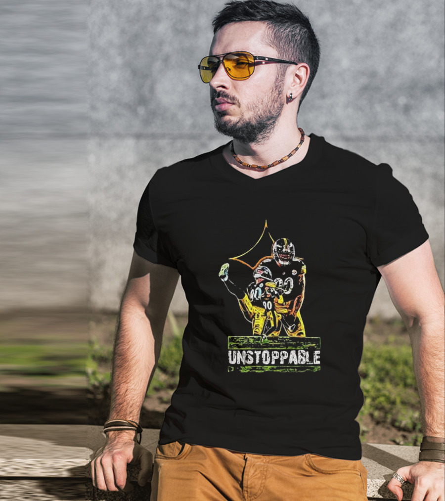 Tj Watt Unstoppable Football Icon In Black And Gold 90 T-Shirt