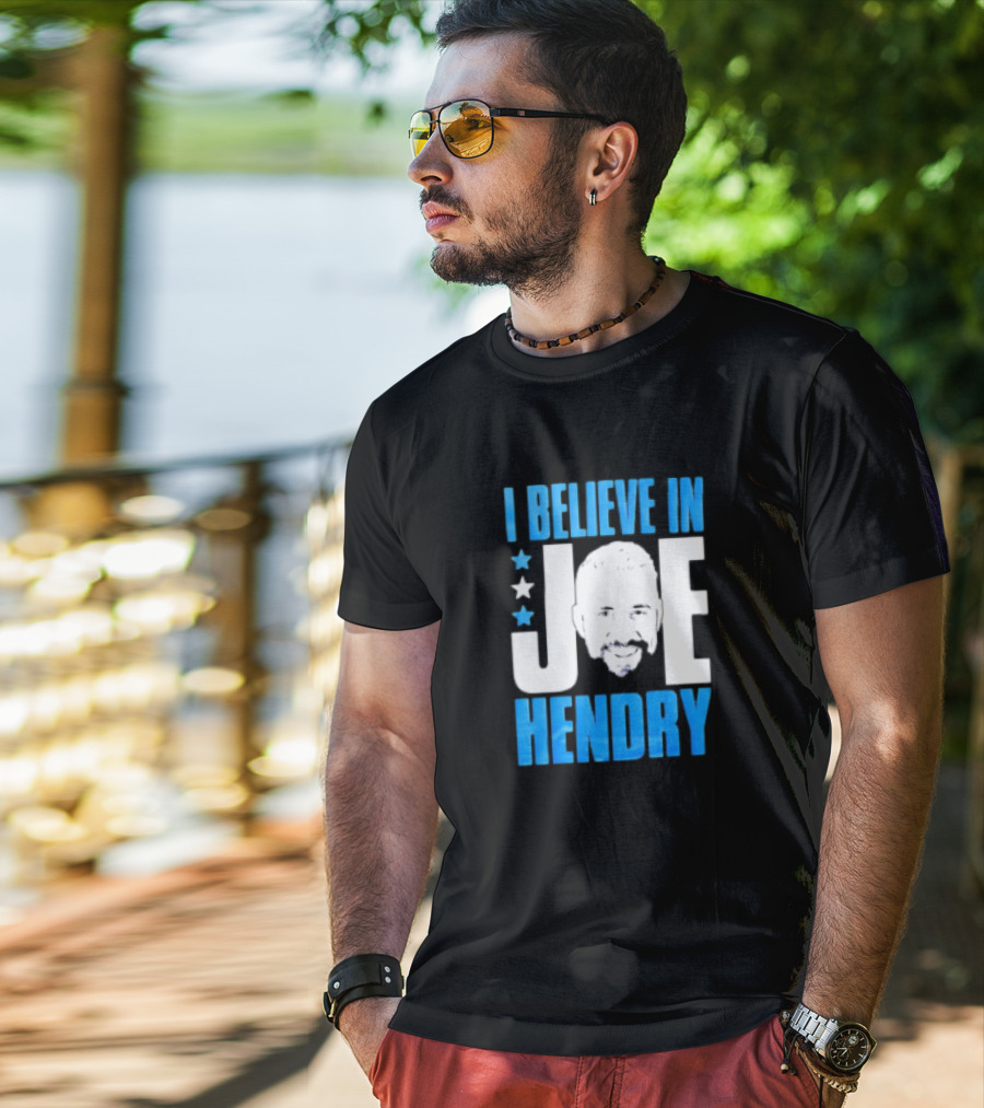 TNA I Believe In Joe Hendry Blue Text And Stars T-Shirt