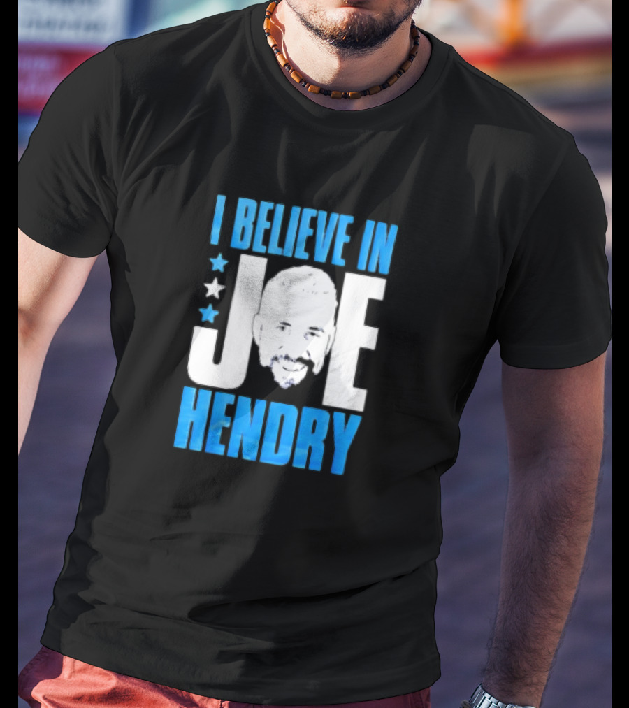 TNA I Believe In Joe Hendry Blue Text And Stars T-Shirt