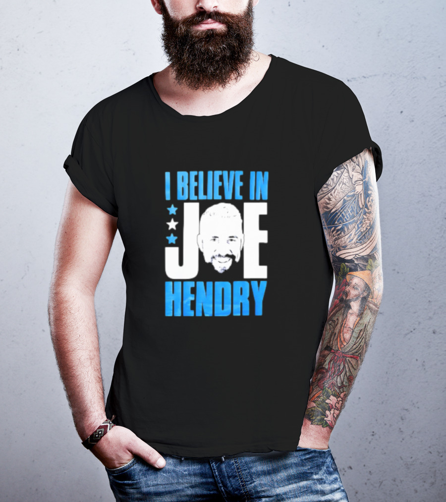 TNA I Believe In Joe Hendry Blue Text And Stars T-Shirt