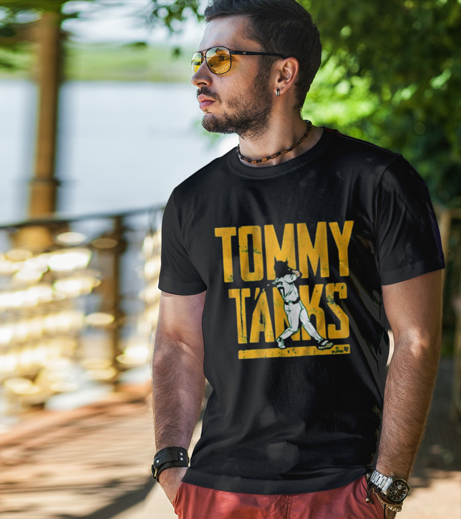 Tommy Tanks Baseball Player Silhouette T-Shirt