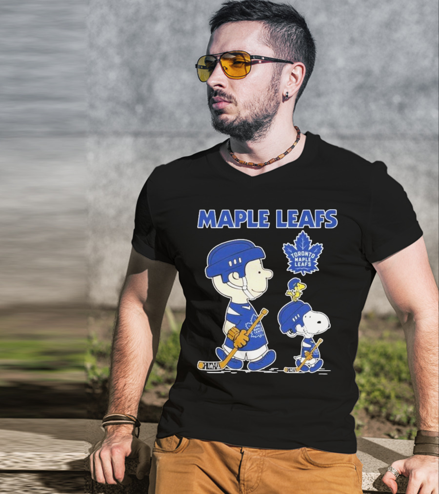 Toronto Maple Leafs Peanuts Snoopy Hockey 2025 Charlie Brown Woodstock T-Shirt
