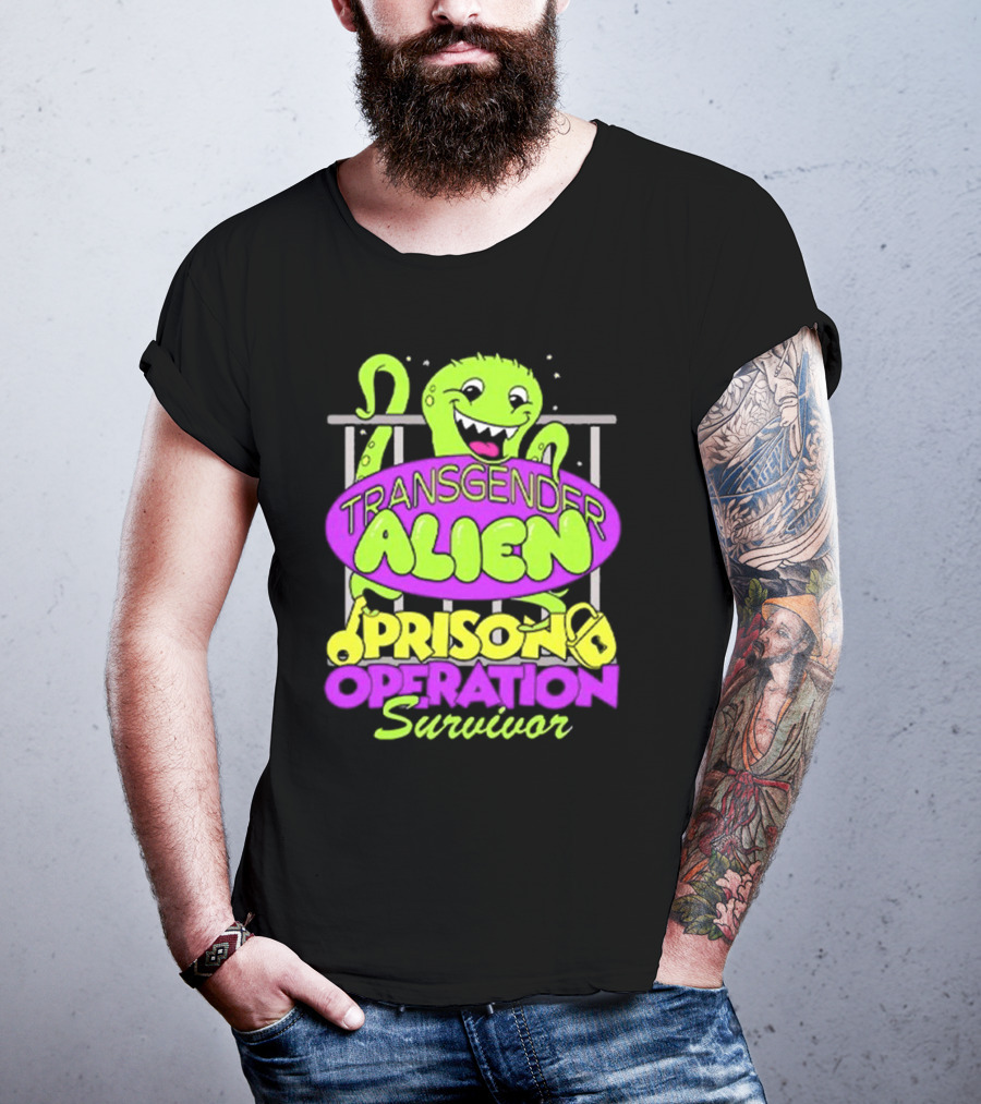 Transgender Alien Prison Operation Survivor Monster With Bars T-Shirt