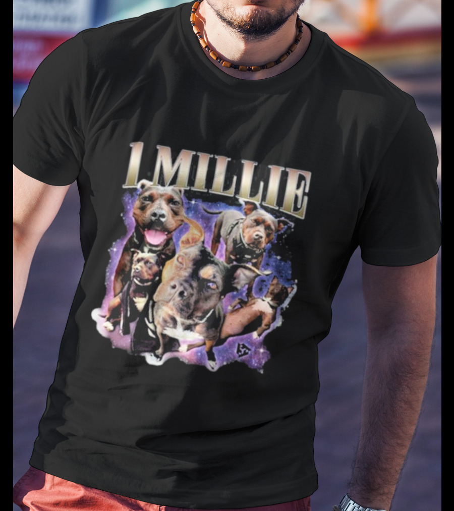 Trent The Traveler 1 Millie Dogs In Purple Cosmic Galaxy T-Shirt