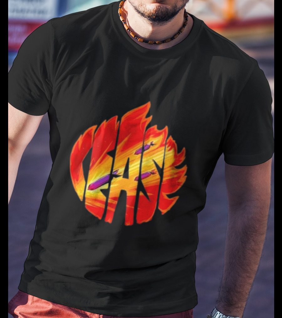 Cease Fire Flame Letters With Missiles T-Shirt