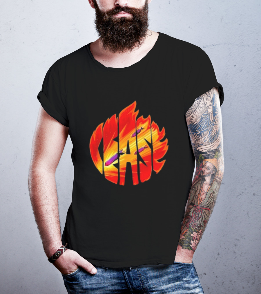 Cease Fire Flame Letters With Missiles T-Shirt