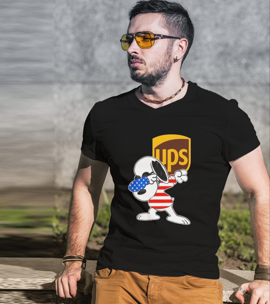 UPS Snoopy Dabbing American Flag Style T-Shirt