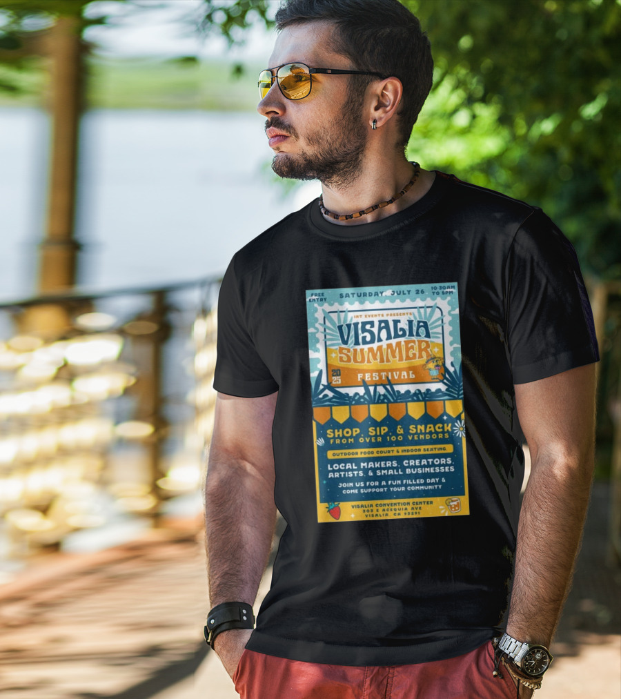 INT Events Presents Visalia Summer Festival 2025 Free Entry Local Makers Creators July 26 Visalia Convention Center T-Shirt