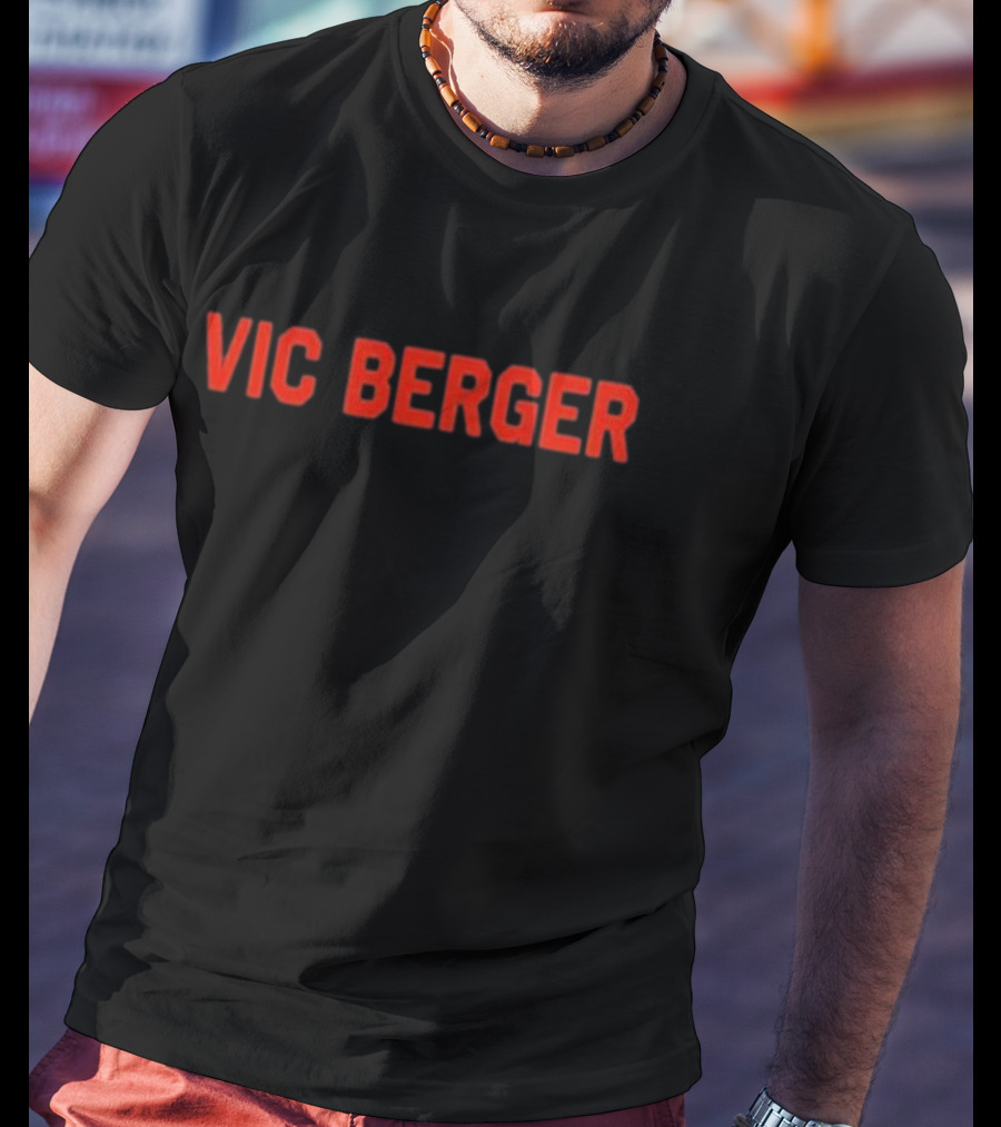 Vic Berger Red Text Bold Style T-Shirt