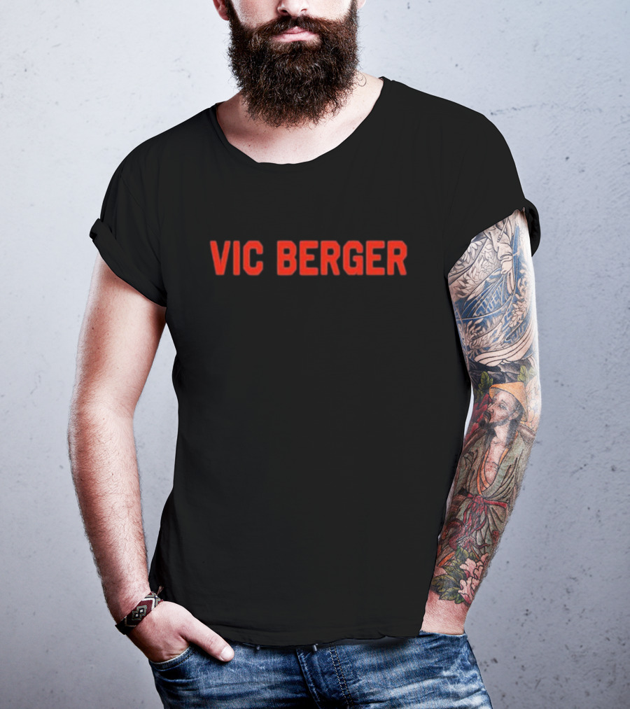 Vic Berger Red Text Bold Style T-Shirt