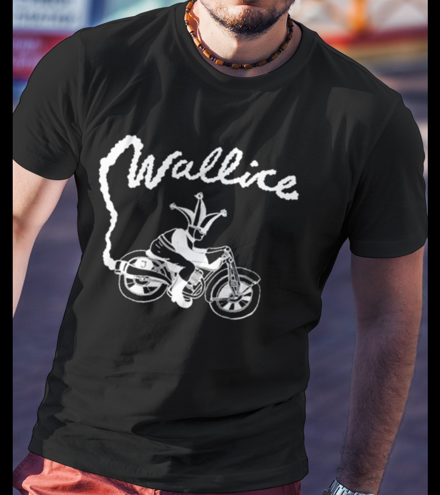 Wallice Clown On Motorcycle Illustration T-Shirt