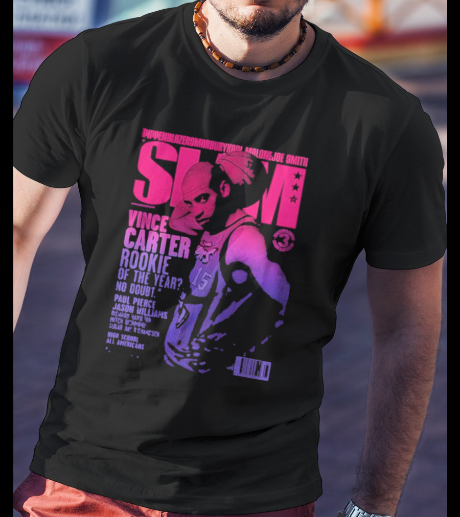Vince Carter Toronto Rookie Of The Year 1999 SLAM 15 Gradient T-Shirt