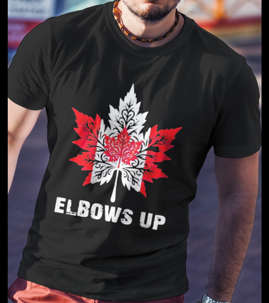 Elbows Up Canada Maple Leaf True North Strong Vintage T-Shirt