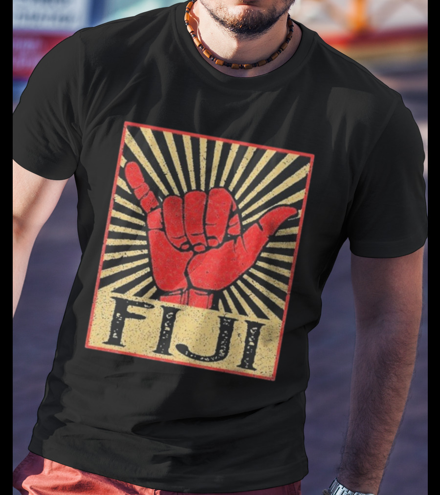 Fiji Retro Shaka Vintage Island Surfer T-Shirt