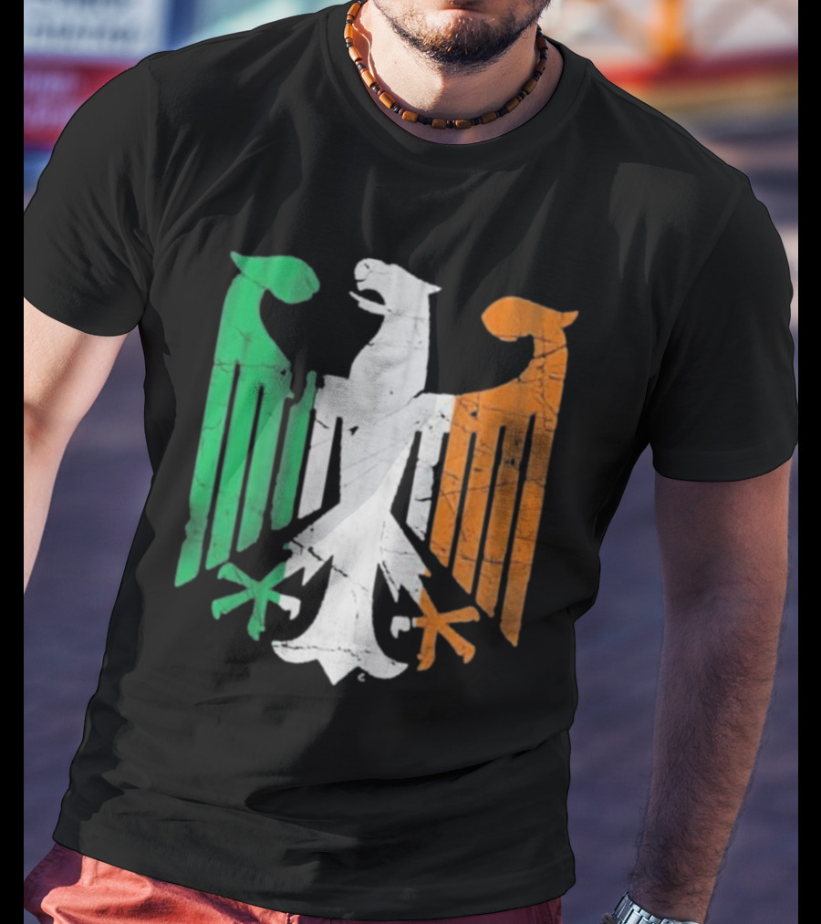 Vintage Irish German Eagle Emblem St Patrick’s Day Heritage T-Shirt