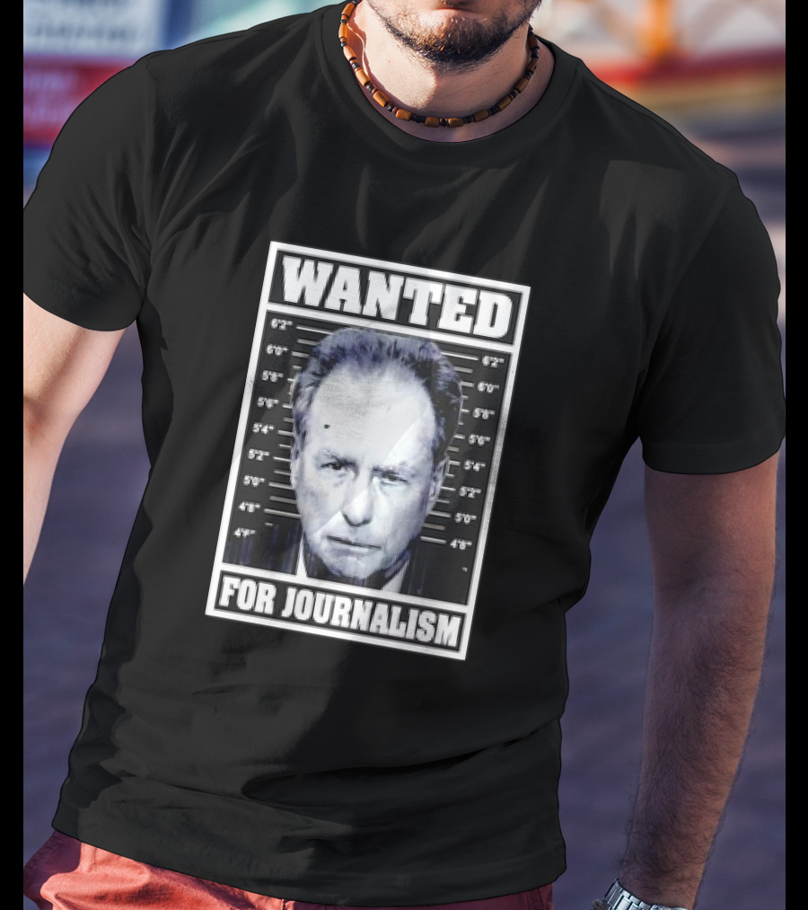Wanted Satire For Journalism With Shot Image T-Shirt