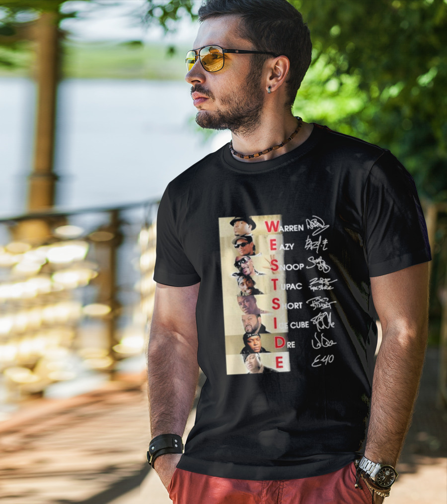 Warren Eazy Snoop Tupac Short Ice Cube Dre E40 Westside T-Shirt