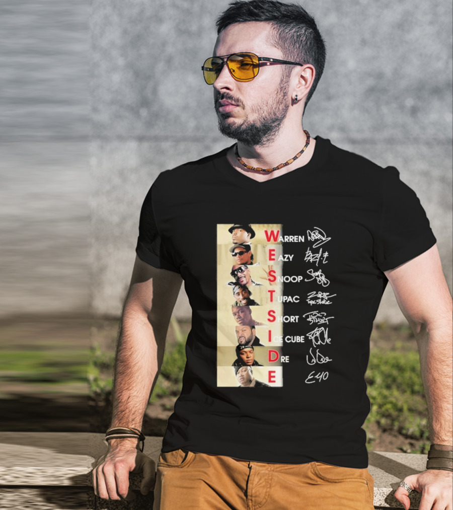 Warren Eazy Snoop Tupac Short Ice Cube Dre E40 Westside T-Shirt