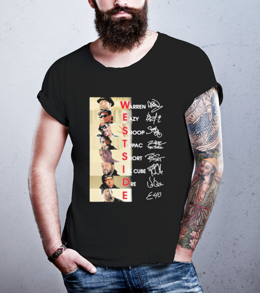 Warren Eazy Snoop Tupac Short Ice Cube Dre E40 Westside T-Shirt