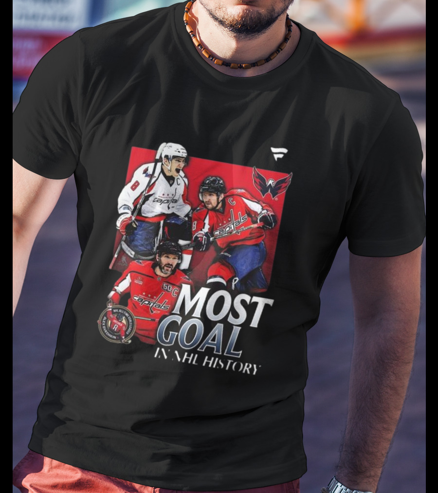 Washington Capitals Alexander Ovechkin Most Goals In NHL History Evolution 8 T-Shirt