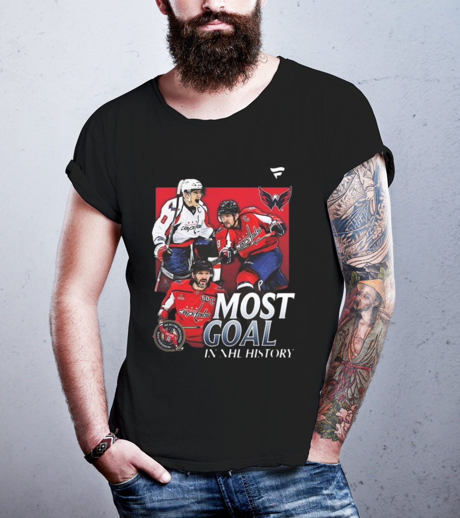 Washington Capitals Alexander Ovechkin Most Goals In NHL History Evolution 8 T-Shirt