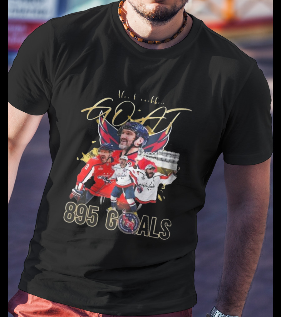 Washington Capitals NHL Alex Ovechkin GOAT 895 Goals Signature Collection T-Shirt