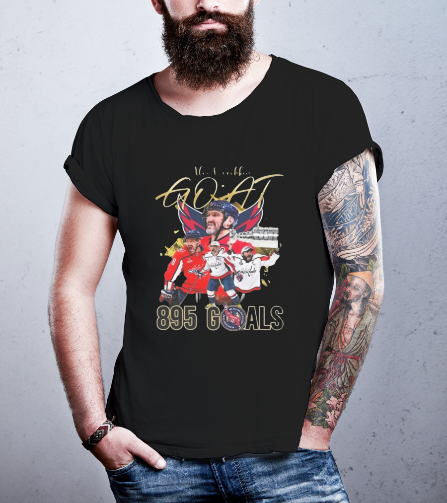 Washington Capitals NHL Alex Ovechkin GOAT 895 Goals Signature Collection T-Shirt