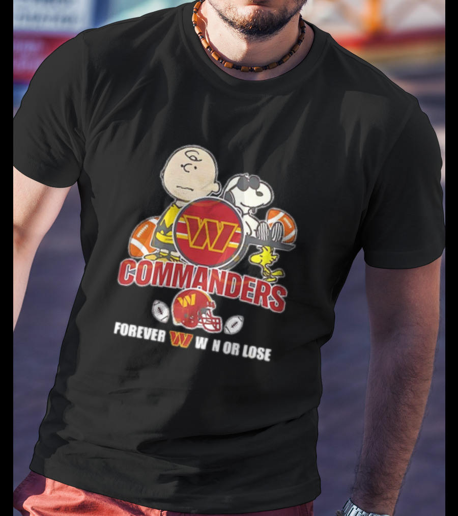 Washington Commanders X Peanuts Collaboration Forever W Not Loose T-Shirt