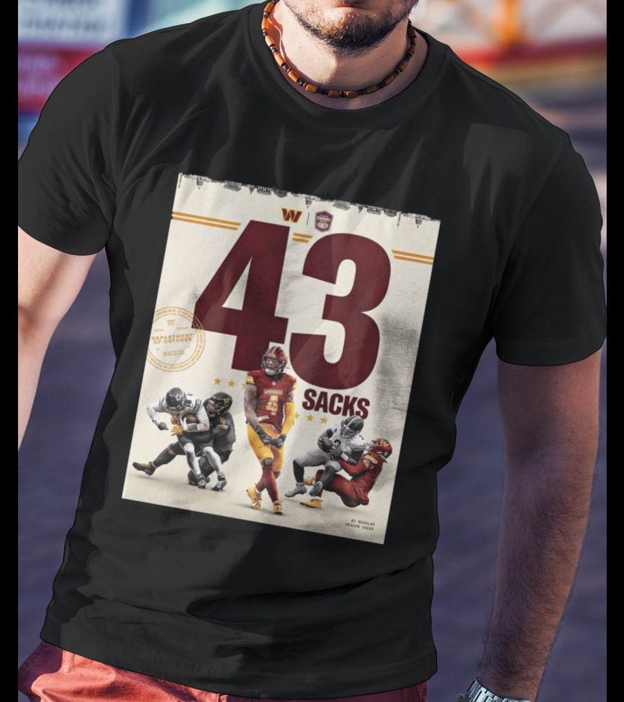 Washington Commanders 43 Sacks Chunky Sacks Hunger Program T-Shirt