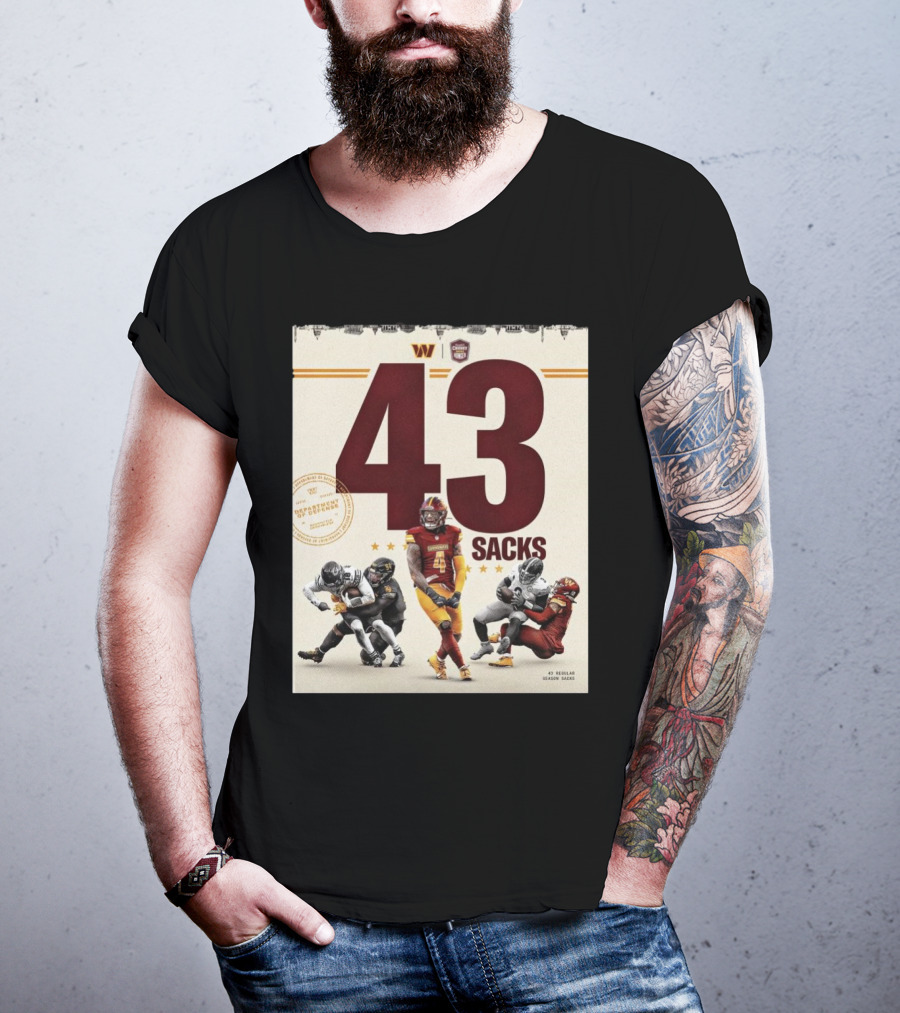 Washington Commanders 43 Sacks Chunky Sacks Hunger Program T-Shirt