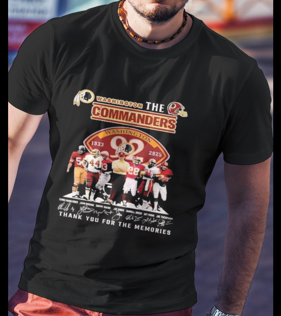 Washington Commanders 1933 2025 Thank You For The Memories Football Legends T-Shirt