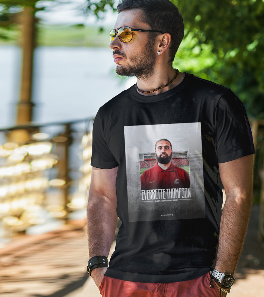 Washington State Football Everette Thompson Assistant Defensive Line Coach Palouse Stadium T-Shirt