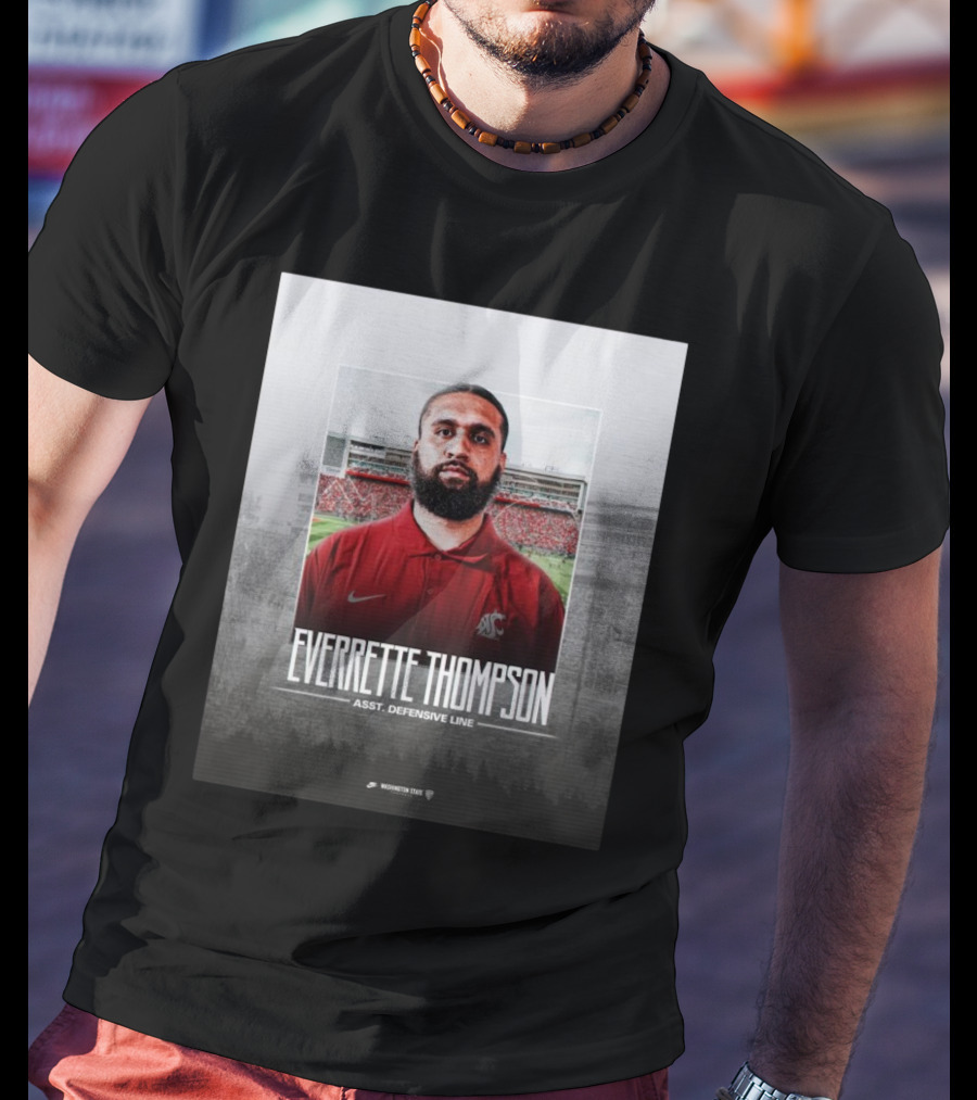 Washington State Football Everette Thompson Assistant Defensive Line Coach Palouse Stadium T-Shirt