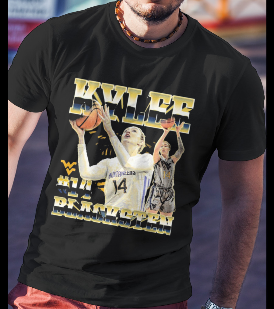 West Virginia Mountaineers Basketball Kylee Blacksten #14 T-Shirt