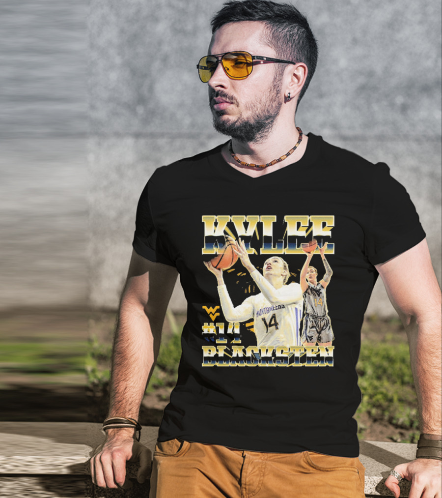 West Virginia Mountaineers Basketball Kylee Blacksten #14 T-Shirt