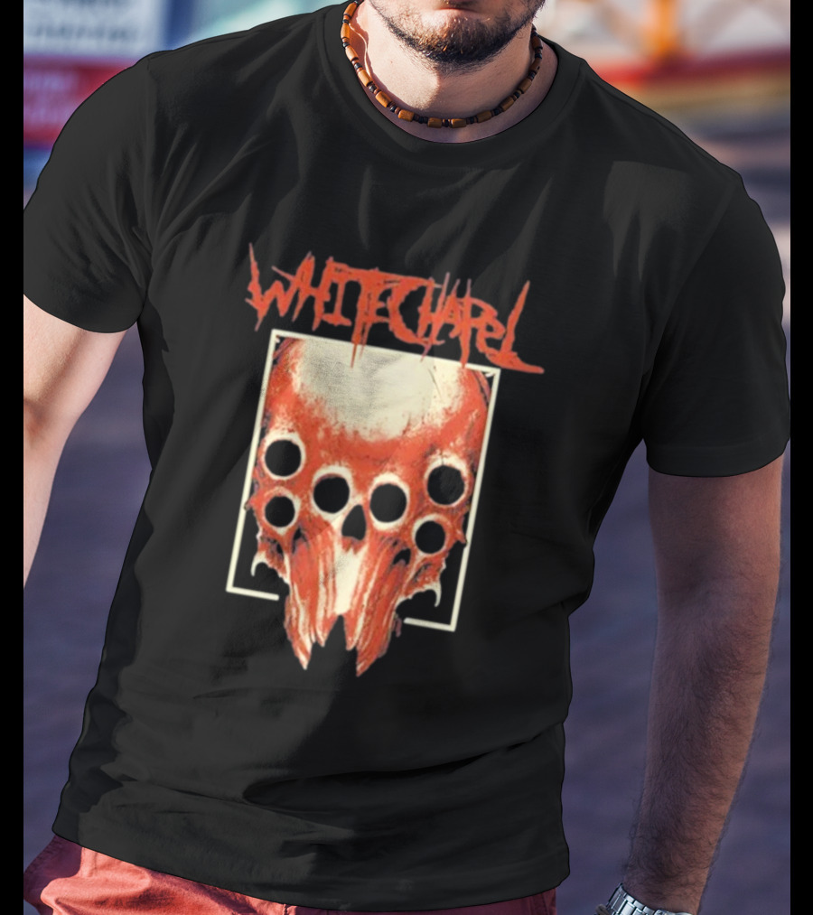 Whitechapel Skull Bone With Red Cult Woods Imagery T-Shirt