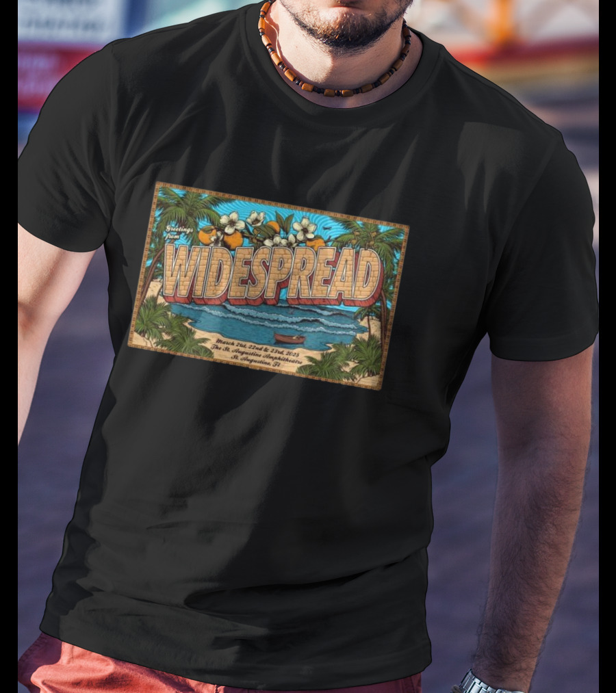 Greetings From Widespread Panic St. Augustine Amphitheatre St. Augustine FL March 21-23 2025 T-Shirt