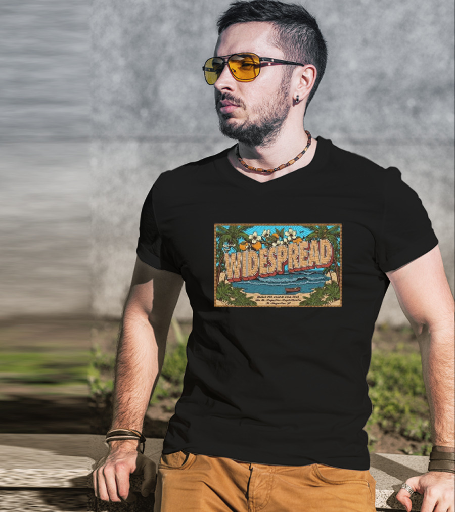 Greetings From Widespread Panic St. Augustine Amphitheatre St. Augustine FL March 21-23 2025 T-Shirt
