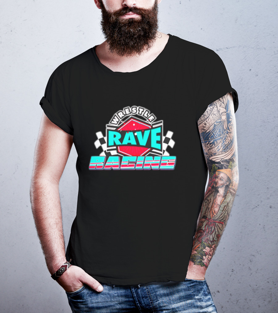 WrestleRave Racing Checkered Flag Retro Style T-Shirt