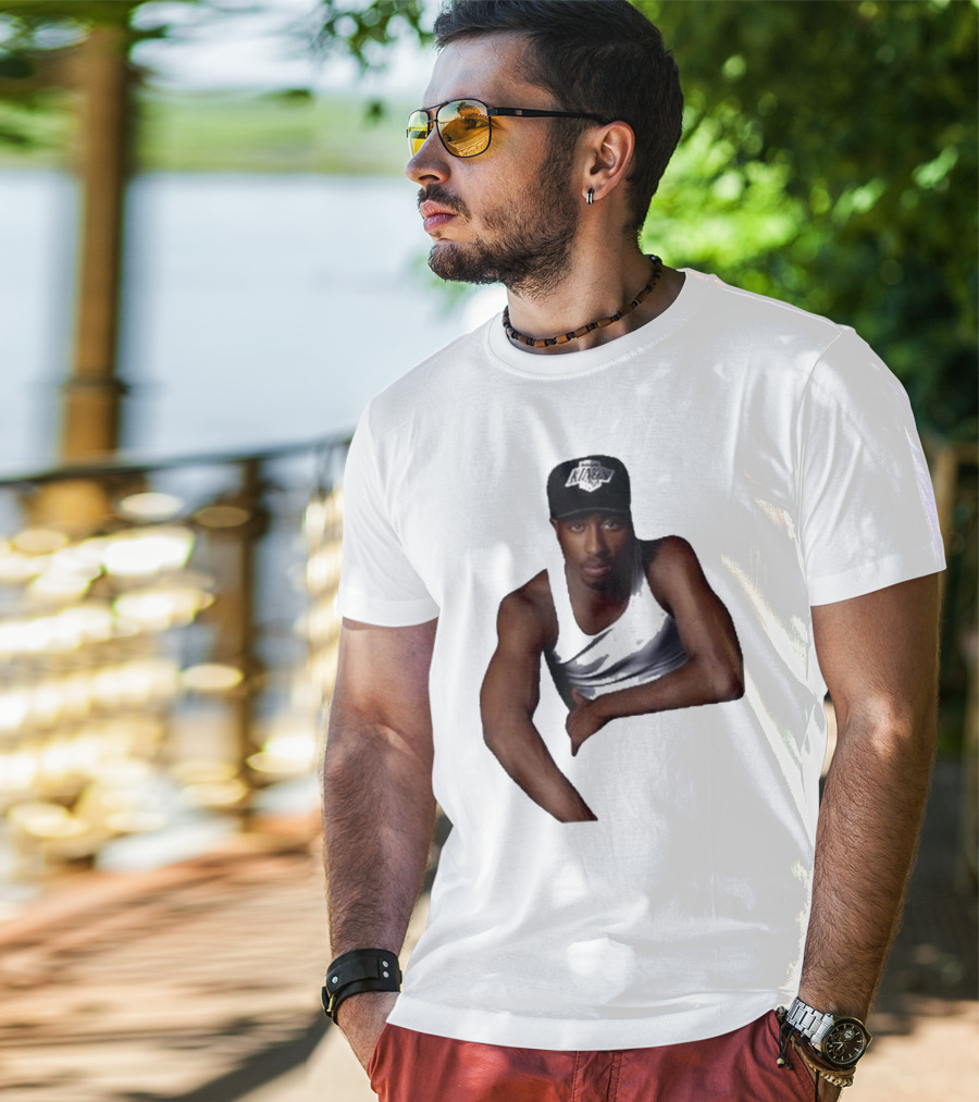 2PAC LA Kings Hat Image T-Shirt