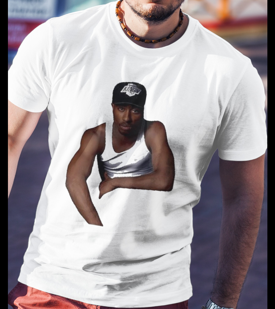 2PAC LA Kings Hat Image T-Shirt