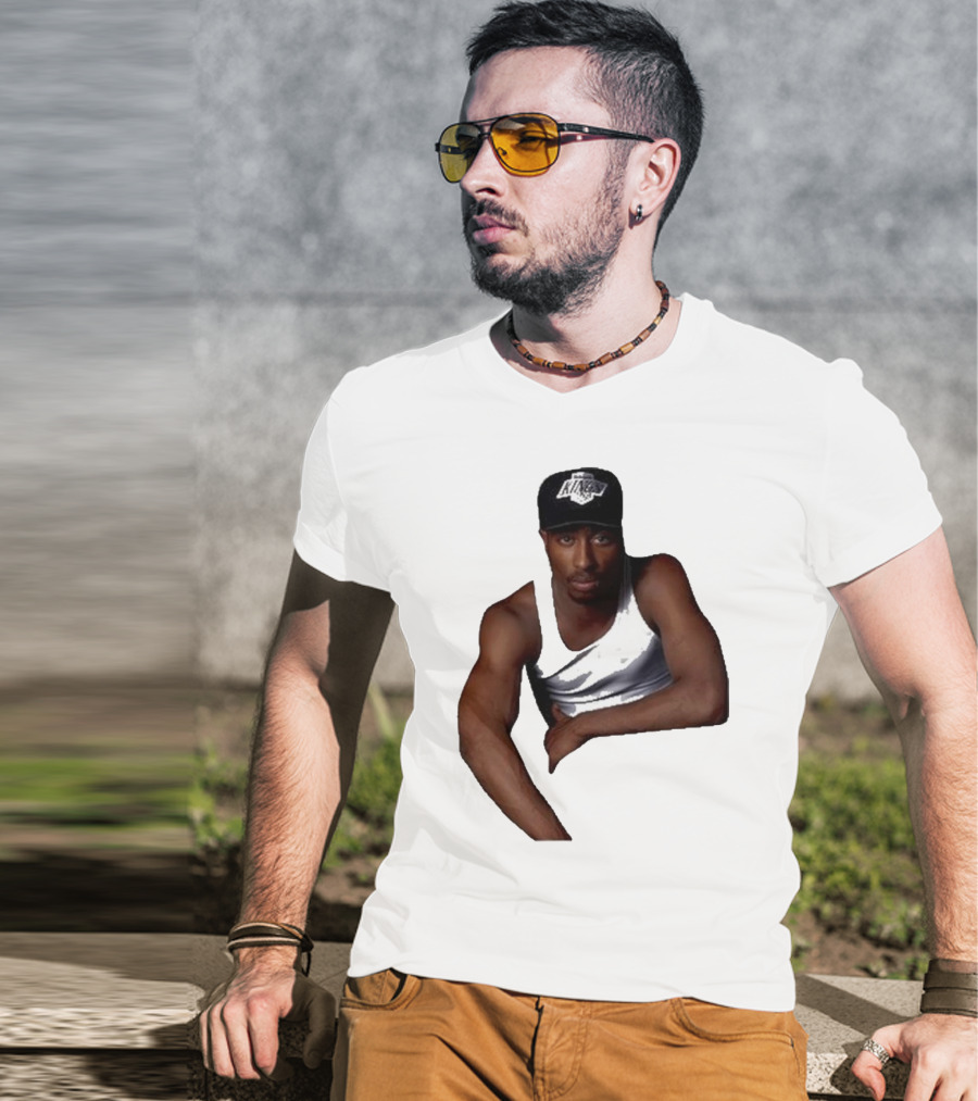2PAC LA Kings Hat Image T-Shirt