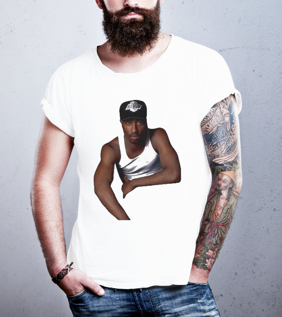 2PAC LA Kings Hat Image T-Shirt