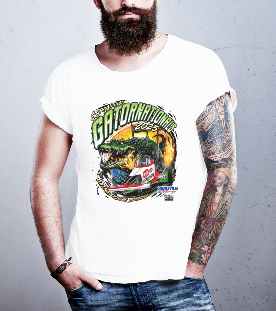 56th Annual Gatornationals 2025 Gainesville Florida NHRA Drag Racing Event T-Shirt